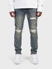 Rivero Ripped Archive Jeans | Dark Blue
