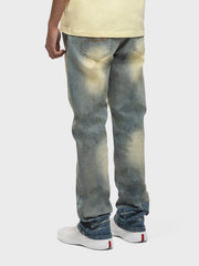 Rivero Segmented Washed Jeans | Blue/Sand