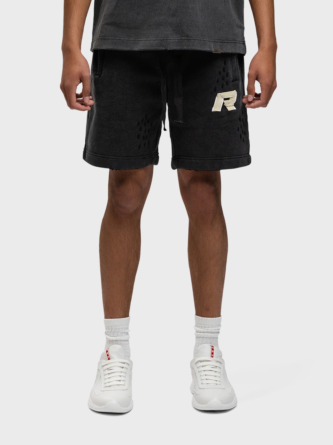 Rivero Signature Taped Shorts | Washed Black
