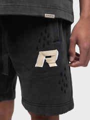 Rivero Signature Taped Shorts | Washed Black