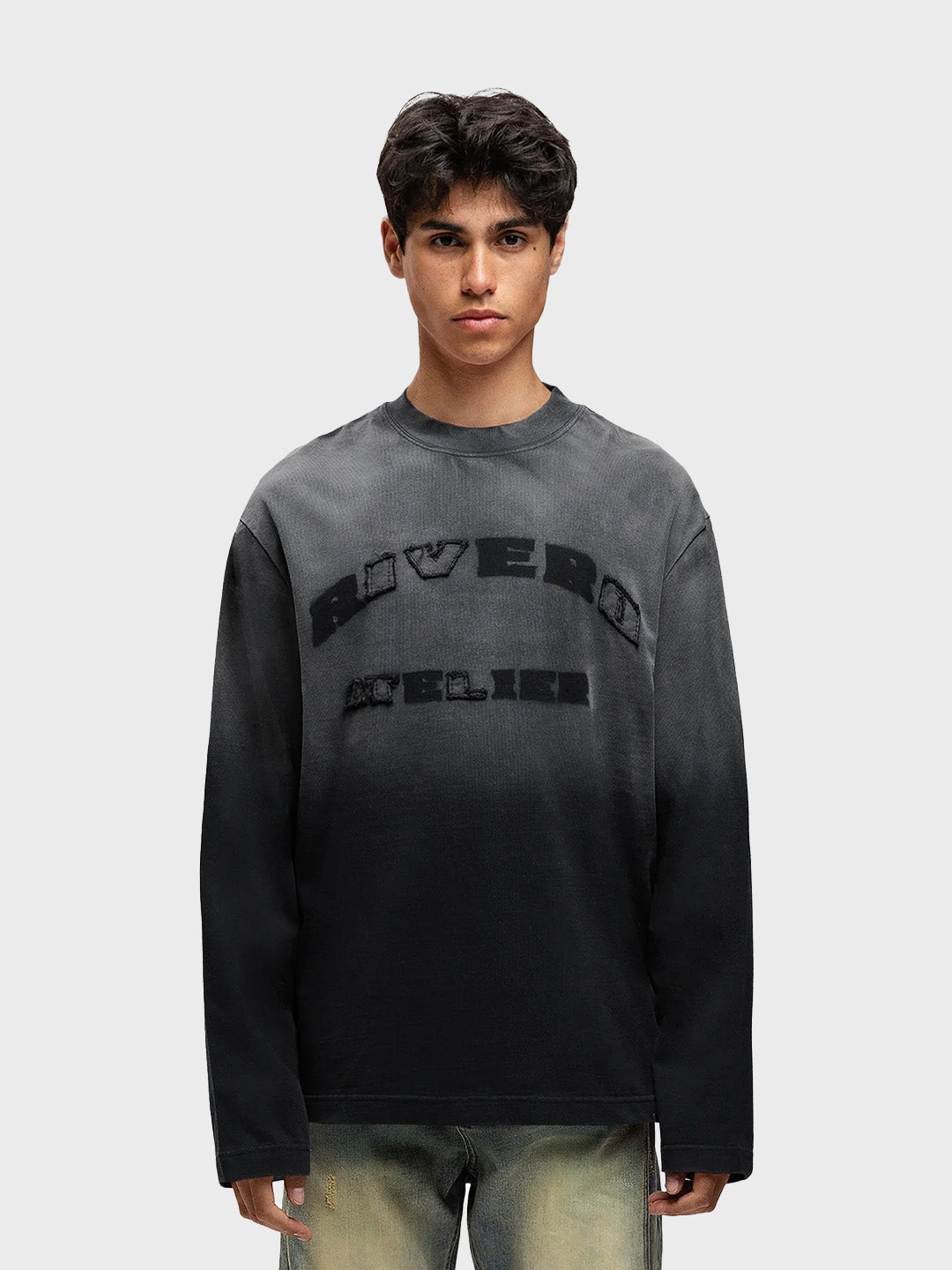 Rivero Statement Longsleeve T-Shirt | Washed Black