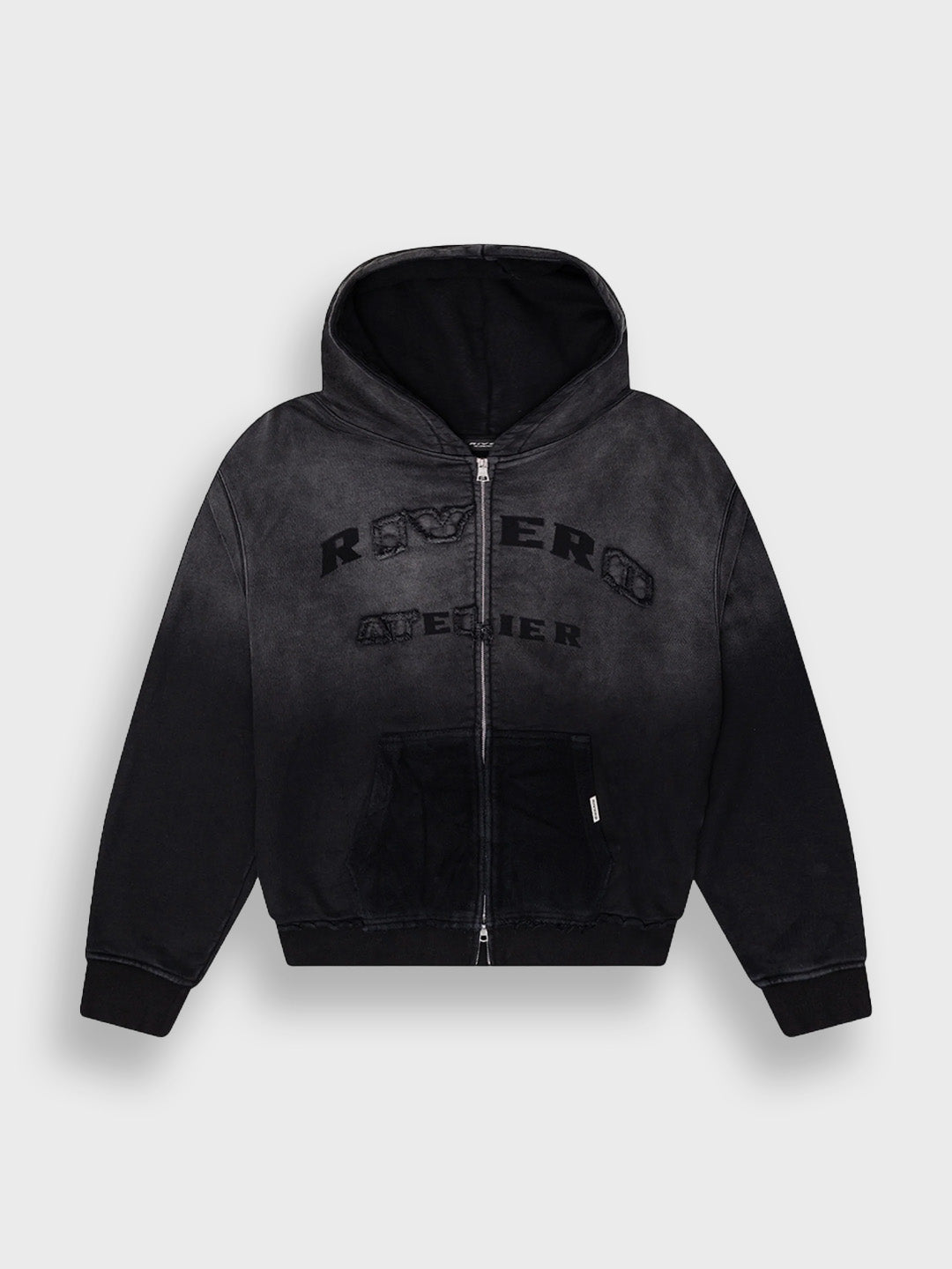 Rivero Statement Zip Hoodie | Washed Black
