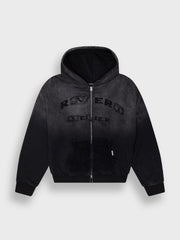 Rivero Statement Zip Hoodie | Washed Black