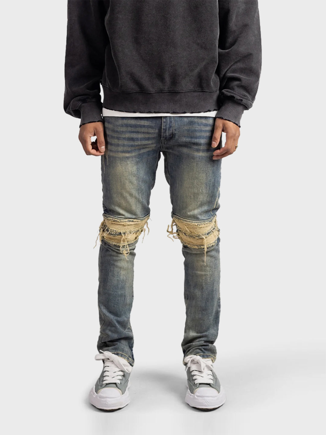 Rivero Zip Jeans | Pale