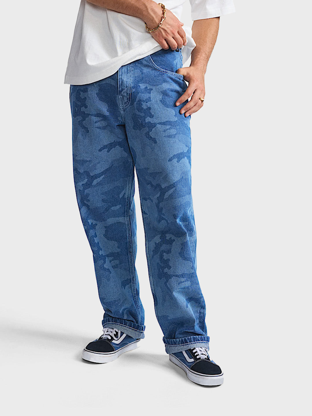 Vans Check-5 Camo Print Jeans | Blue