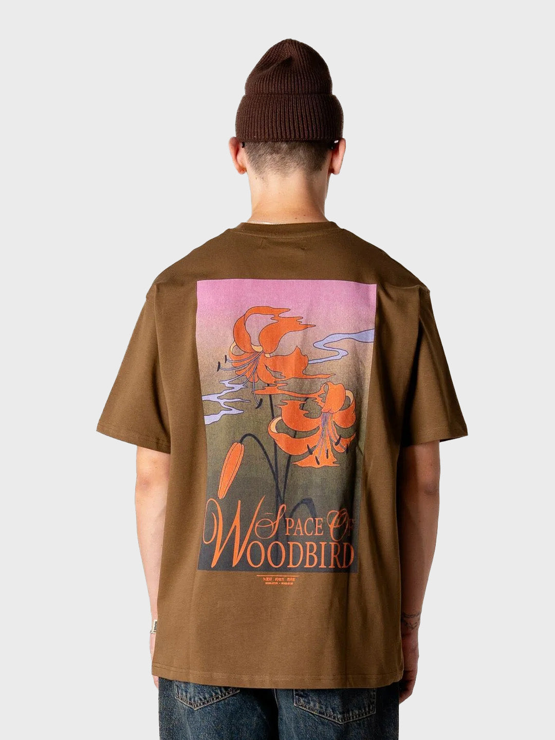 Woodbird WBBaine Flower T-Shirt | Dark Brown