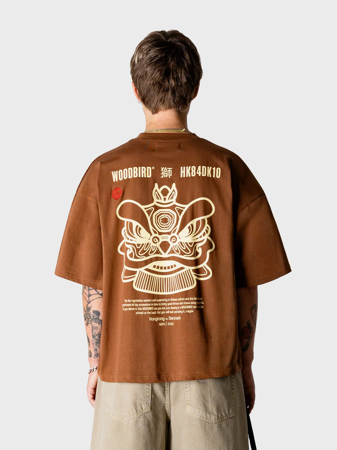Woodbird WBBeam Lion T-Shirt | Brown