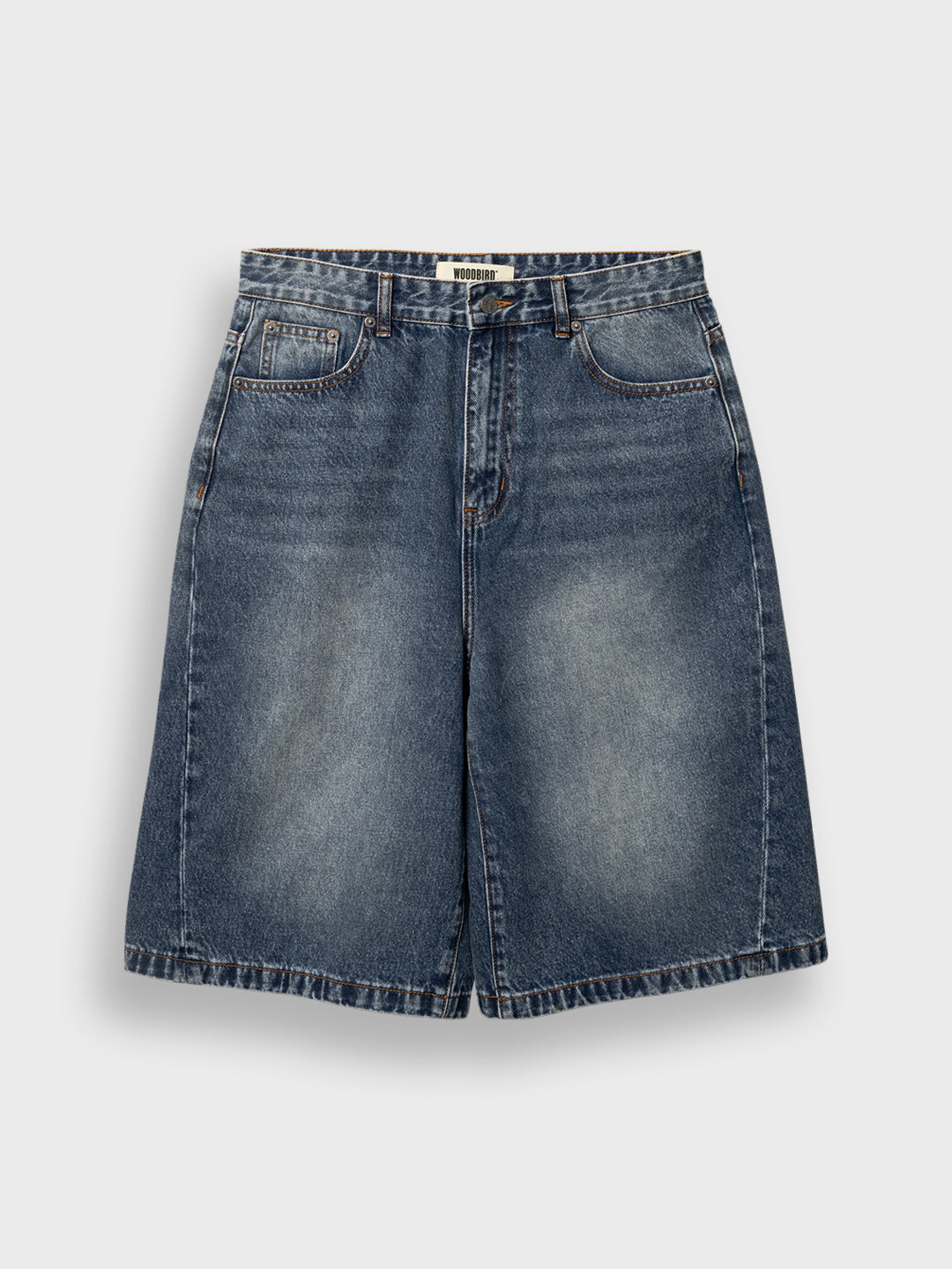 Woodbird WBYuto Twisted Denim Shorts | Blue Vintage