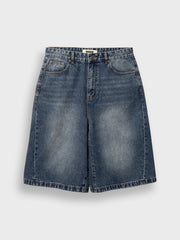 Woodbird WBYuto Twisted Denim Shorts | Blue Vintage